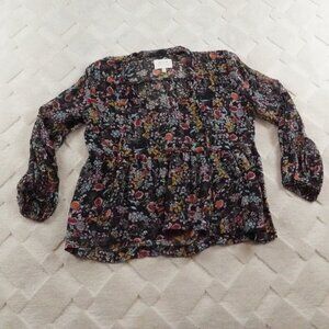 McGuire Floral Blouse Women Small Multi Color